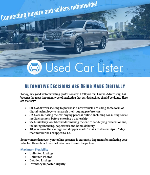 UsedCarLister.com Digital Ad